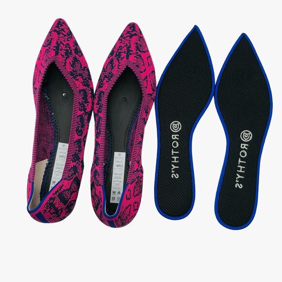 Rothy's The Point Fuchsia Navy Snake Retired Women’s Size 9.5 - Picture 9 of 10